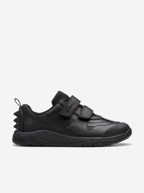 Boys Leather Steggy2 Pace Trainers in Black EU 25 UK 7.5 By Childsplay Clothing