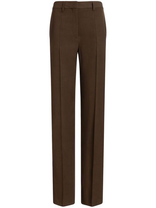 Pressed crease straight-leg pants - Green