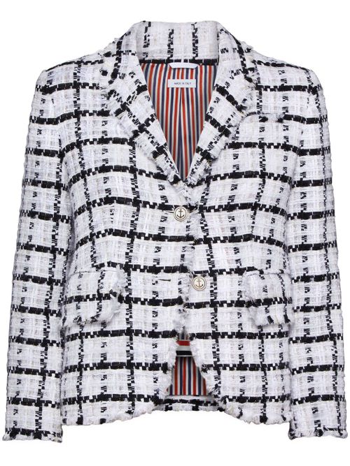 Checked blazer - White
