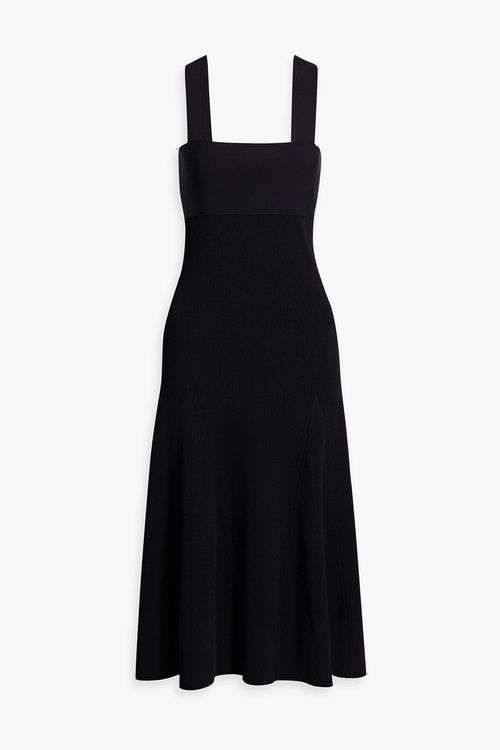 Another Tomorrow - Ribbed-knit midi dress - Black - M