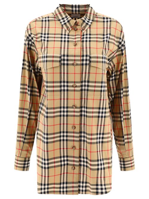 -Check Shirt Shirts Beige-Donna