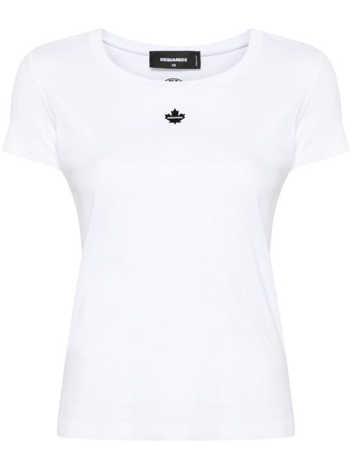 Appliqué-logo cotton T-shirt - White