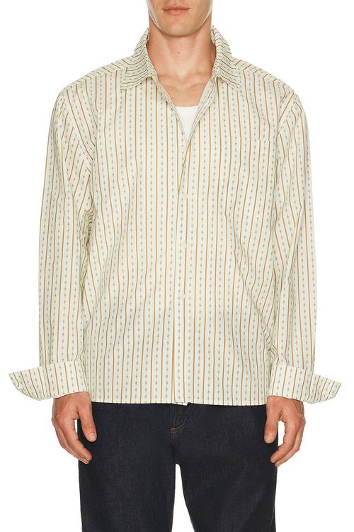 Percival Binding Oversized Pearce Shirt in White