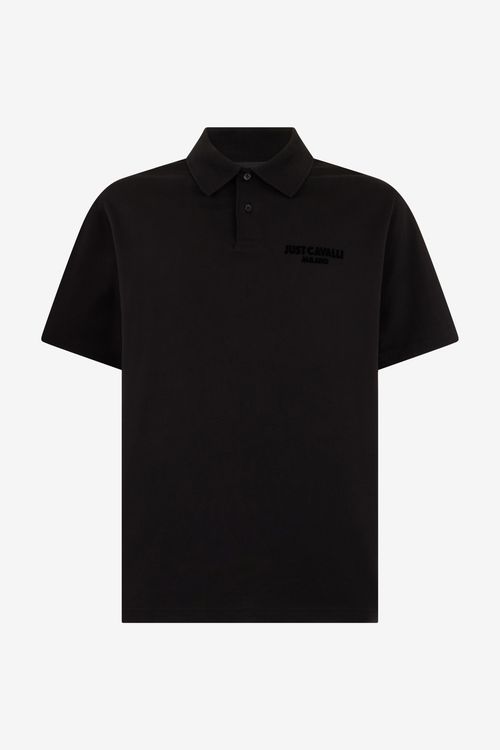 Polo Shirt With Top-stitched Jc Monogram