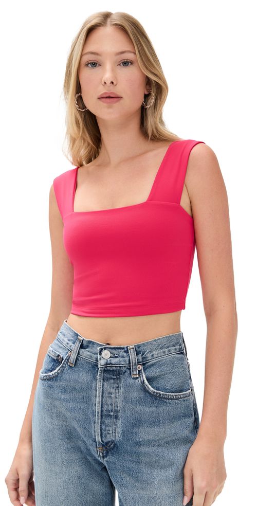 Essential Wide Strap Top Hibiscus