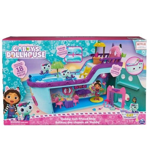 Gabby's Dollhouse Set - 18 Parts - CAT-Tastic Cruise Ship - Gabby's Dollhouse - OneSize - Doll Accessorie