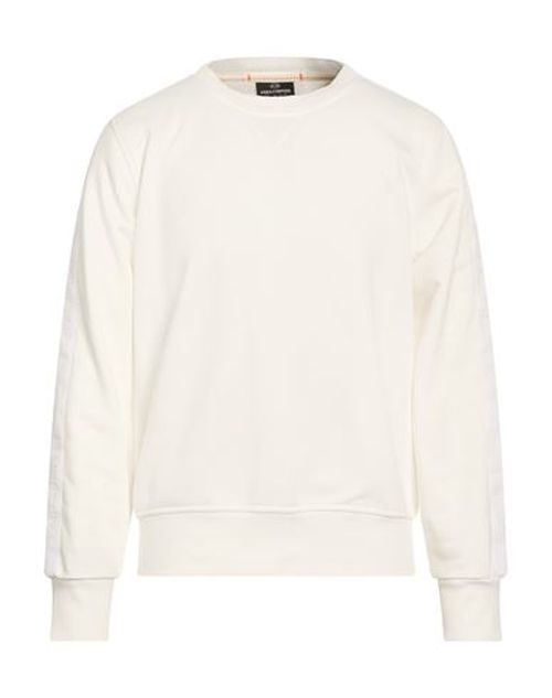 Man Sweatshirt White Size L Cotton, Polyester