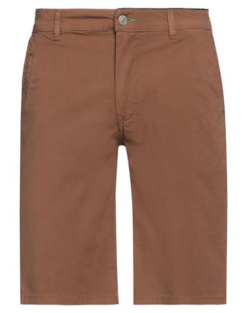 Man Shorts & Bermuda Shorts Brown Size 32 Cotton, Elastane