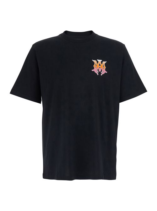 Black T-Shirt With Ma Surf Print On The Front Cotton Men Tshirts And Polo Shirts - Men