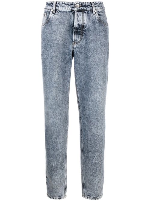 Mid-rise straight-leg jeans - Blue