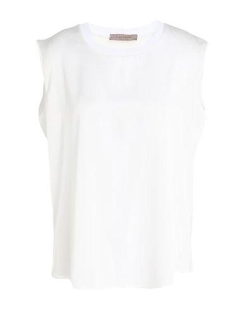 D. exterior Woman Top White Size M Viscose, Polyamide, Polyester, Elastane