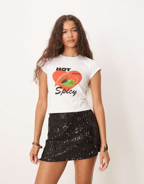 Sequin mini skort in black
