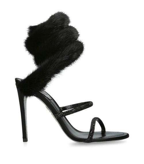 Fur-Trim Cleo Sandals 105
