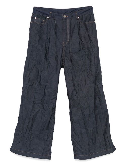 Juun.J crease-effect trousers - Blue