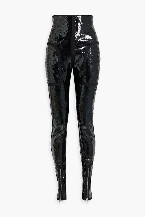 Sequined high-rise skinny jeans - Black - IT 38