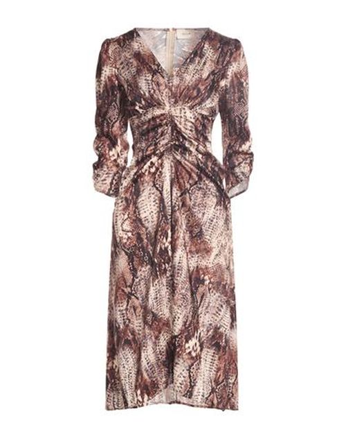 Woman Midi dress Chocolate brown Size M Polyester