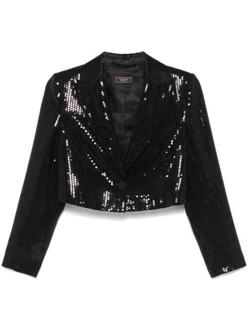 Sequinned cropped blazer - Black