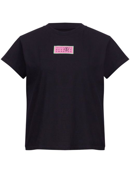 Logo-patch cotton T-shirt - Black