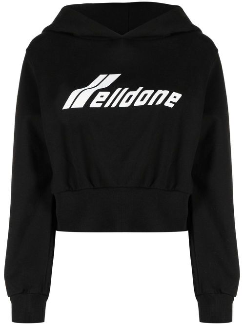 Logo-print hoodie - Black