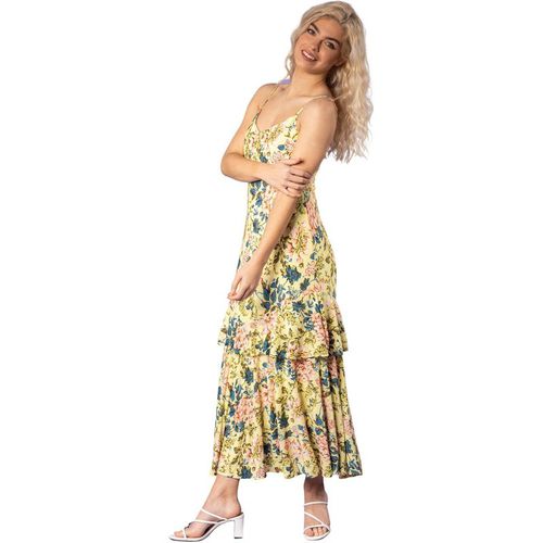 Fluted Hem Floral Print Dress