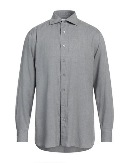 Lardini Man Shirt Grey Size 17 Modal, Wool