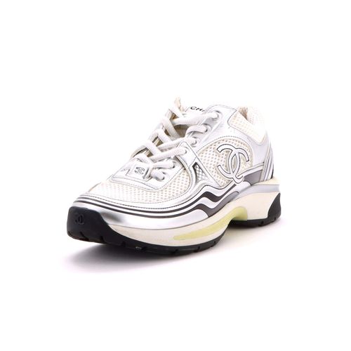Women's CC Low-Top Sneakers Mesh and Laminated Leather
