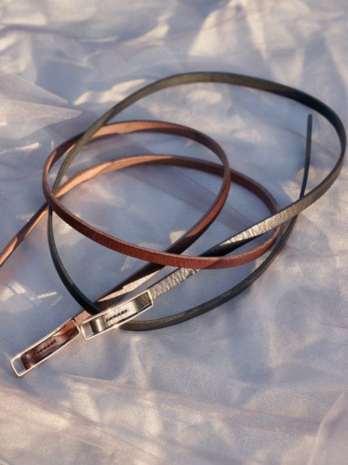 Buckle Slim Belt Leather Belt_2 Color