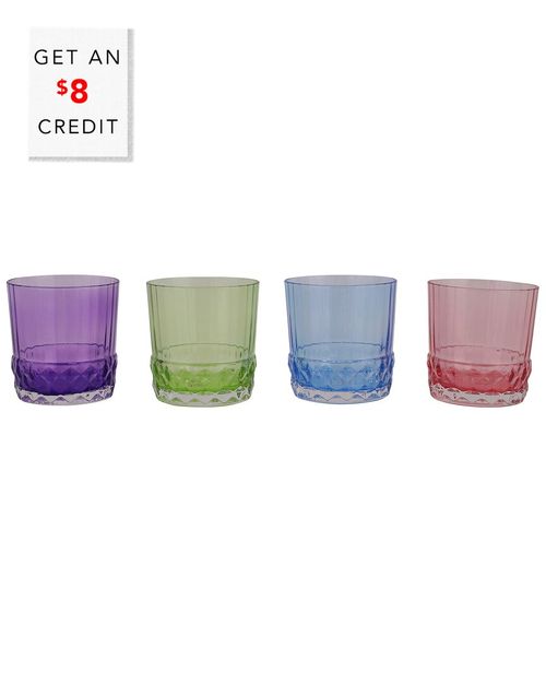 Viva By Deco Set Of 4 Assorted Short Tumblers With $8 Credit