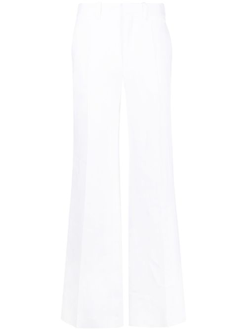 High-waisted tailored trousers - White