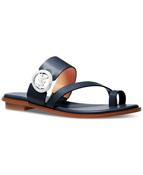 Michael Mmk Vera Slip-On Toe-Ring Slide Sandals - Navy