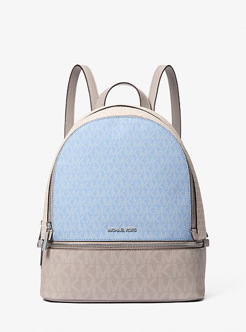 Rhea Medium Color-Block Signature Logo Backpack
