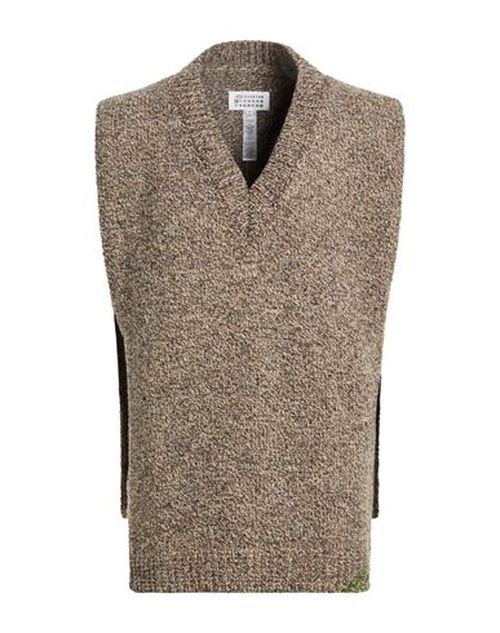 Man Sweater Khaki Size S Wool, Alpaca wool