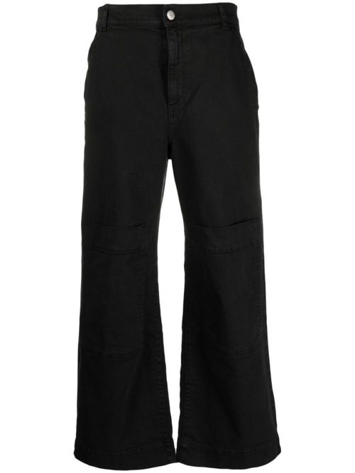 Black Low-rise Wide-leg Jeans