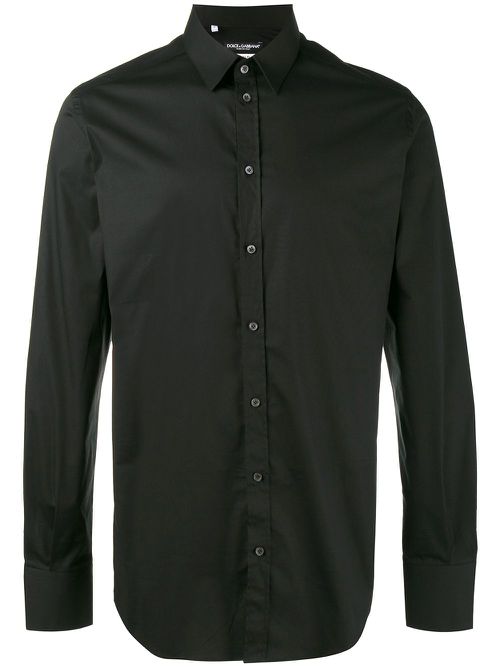 Small collar shirt - Black