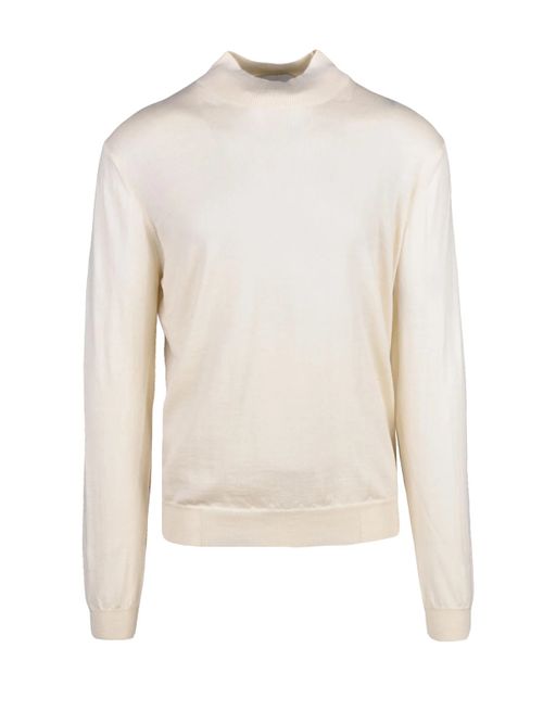 Butter-Colored Turtleneck Knit in Extrafine Merino Wool