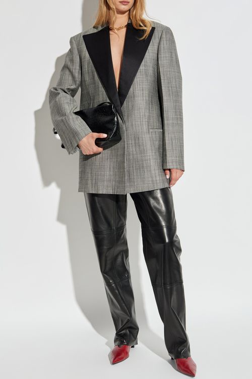Jacket With Silk Trim, Women's, Grey
