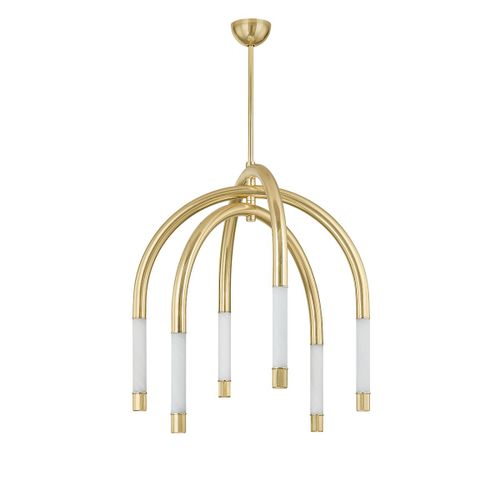 Vintage Polished Brass LED Chandelier from the Zeme Collection