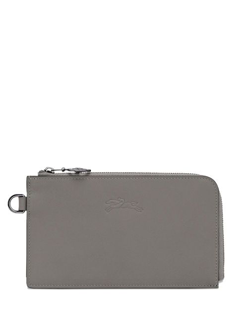 Le Pliage Xtra leather clutch bag - Grey