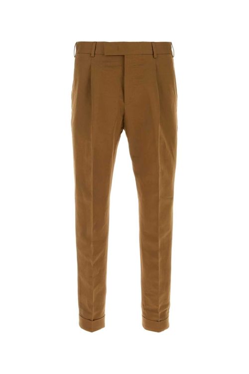 Linen-Blend Trousers — Beige