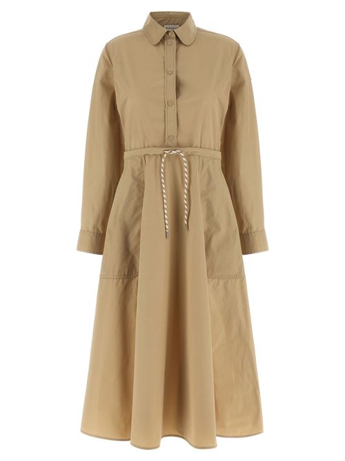 Technical Poplin Shirt Dress Dress — Beige