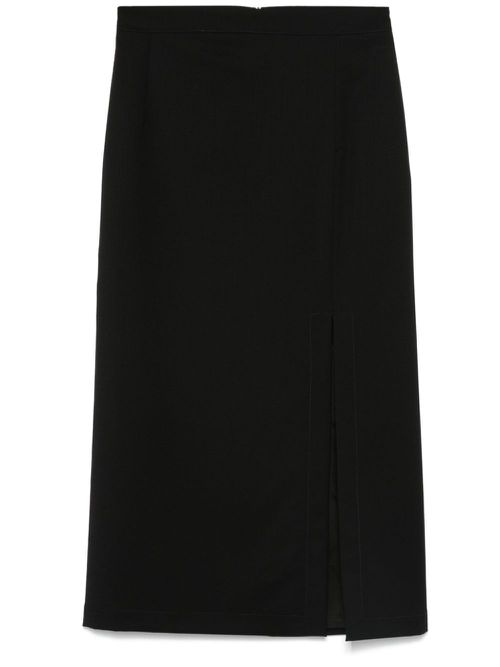 Side-slit pencil skirt - Black