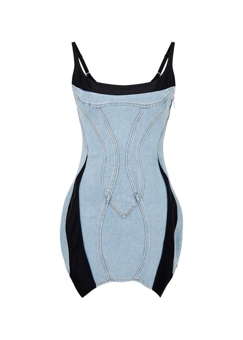 Panelled Denim Mini Dress