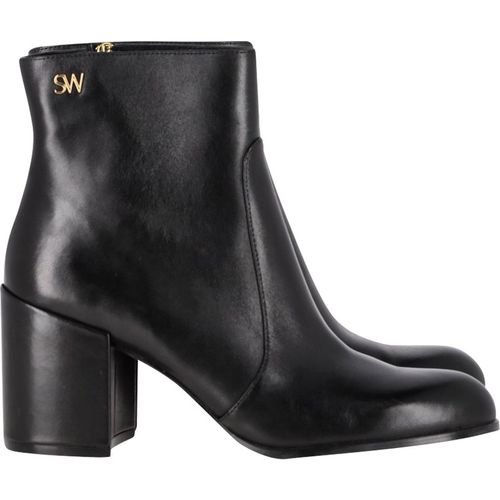 Stuart Weitzman Pre-owned Womens Quinn Block Heel Ankle Boots in Black Leather -  EU