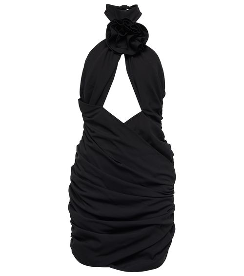 Cutout silk-blend minidress