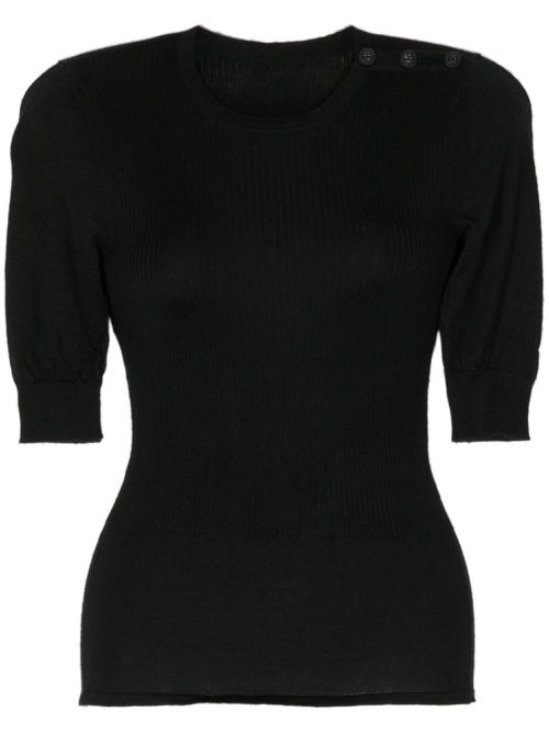 2000s buttoned cashmere knitted top - Black
