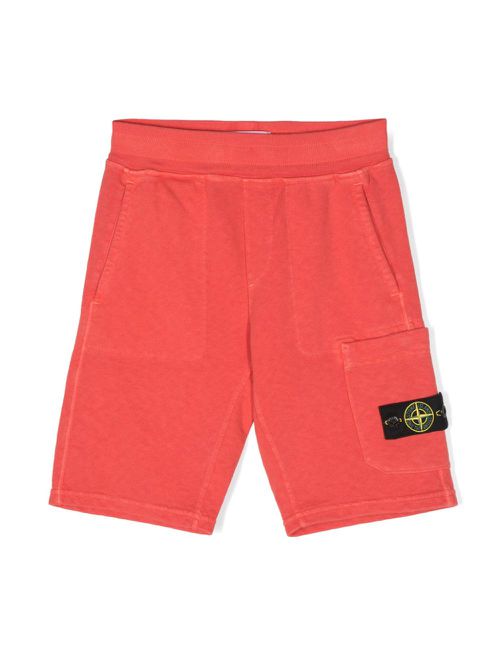 Compass-badge track shorts - Red