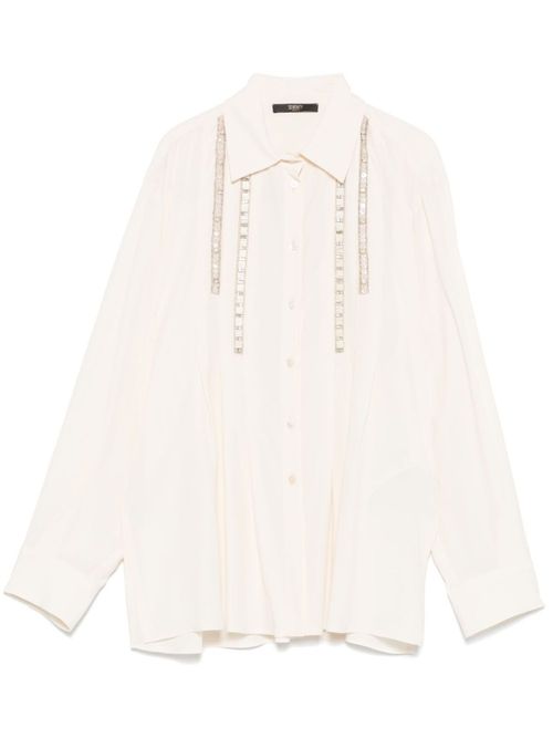 Beige Bead-Embellished Shirt