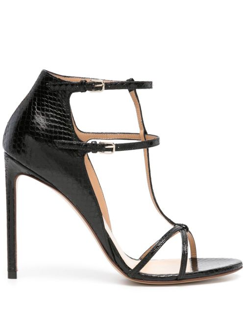 105mm snakeskin-effect sandals - Black