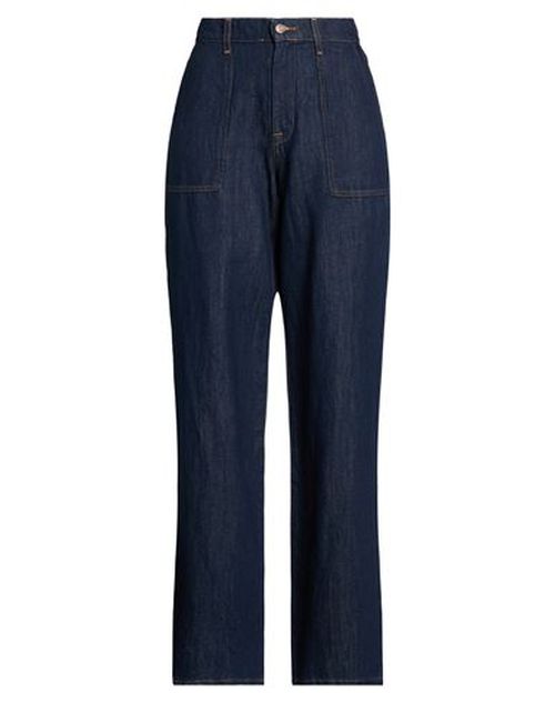 Woman Jeans Blue Size 23 Cotton, Linen
