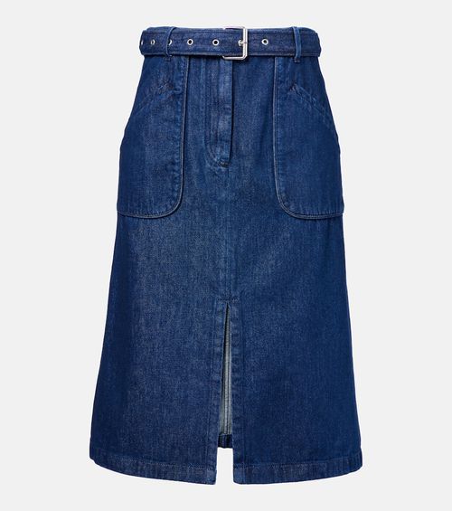 Denim midi skirt